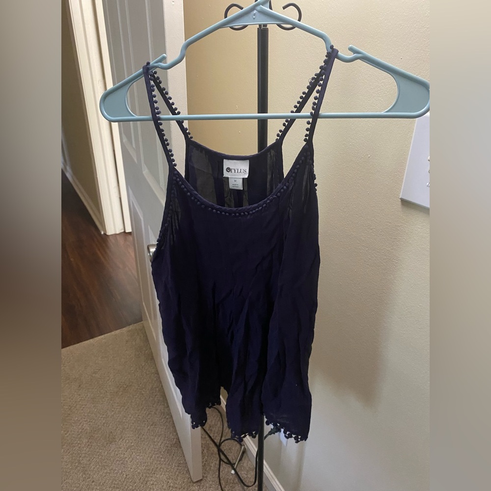 Navy blue tank top summer